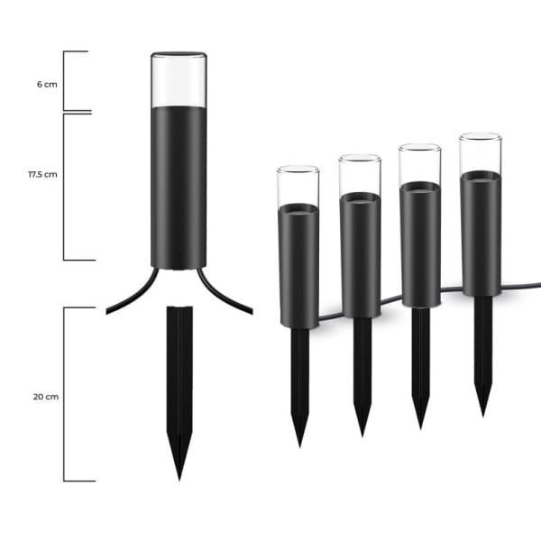 Lot de 4 balises extérieures SmartLED KSIX,WiFi + APP inclus 12W (BXOUTL2) Lot de 4 balises extérieures SmartLED KSIX,WiFi + APP inclus 12W (BXOUTL2)